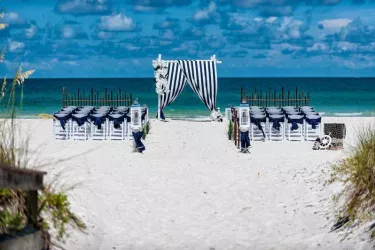 Nautical Tide Wedding Package - Crisp Siesta Key Beach White Sand accented with our traditional Navy & White Sailor Theme! Photo