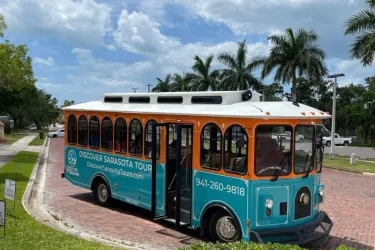 Dolly - Enjoy a comfortable ride in Dolly The Trolley- she is enclosed and air-conditioned with padded seats. Photo