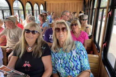 Tour Goers - Dolly The Trolley is air-conditioned, enclosed and has padded seats providing a comfortable classy tour experience. She holds 30 passengers and runs daily rain or shine. Photo