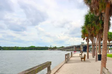 Nora Patterson Bay Island Park - Beautiful views of Downtown Sarasota. Located under the North Bridge on Siesta Key. Park benches, picnic tables, fishing, and walking paths. Photo