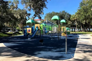 Whitaker Park Playground - The park has a restroom, playground, swing-set, picnic tables, and trails. Photo